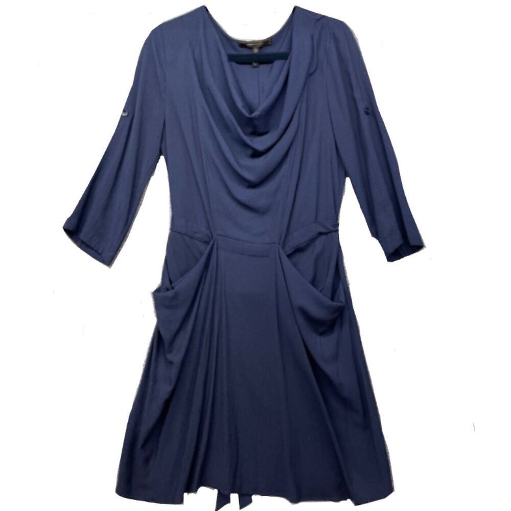 Brand New BCBGMAXAZRIA 3/4 Tab Sleeve Cowl Neck Mini Dress